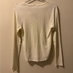 MOTHER Denim the Split Varsity Long Sleeve in Whisper White size Small Photo 2
