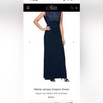 Alex Evenings  Matte Jersey Empire Sequin Lace Bodice Cowl Back Navy Maxi Dress Photo 10