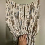 Grade & Gather  Stripe Dye Jumpsuit Size Large V Neck Back Opening Button Photo 5