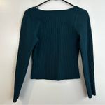 Babaton Aritzia Sculpt Knit Sweetheart Longsleeve Top Size Large Deep Teal Blue Photo 4