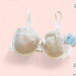 Shade & Shore Cream Textured crotchet bikini bra Size 34DD Photo 1