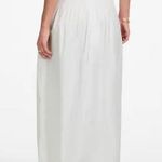 Madewell White Smocked-Waist Poplin Midi Skirt Size Large Photo 3