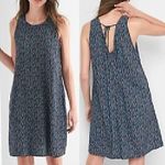 Gap Sleeveless Tie Back Swing Tank Dress Black Rainbow Blue Red Rayon Mini XS Photo 1