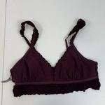 Aerie  Lace L Large Bralette Bra Wireless Maroon Pullover Lined Wire Free Photo 5