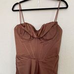 House Of CB   'Myrna' Chocolate Satin Corset Slip Dress NWOT Size S‎ Photo 5