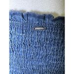 Guess  Chambray Smocked Denim Mini Bodycon Dress Puff Sleeves Size Small Y2K Photo 7