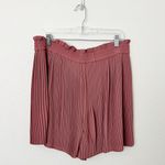 EXPRESS [] Dusty Rose Blush Pink Pleated Elastic Waist Flowy Shorts NWT Sz Large Photo 1