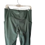 The North Face Womens XL Green Ribbed Waistband Workout Leggings Side Pockets Photo 1