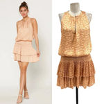 Current Air Los Angeles The Wyland Dress Smocked Mini Orange Floral Size Small Photo 1