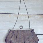 Lulu Townsend Silver Shimmer Evening Bag Jeweled Clasp Glamour Girly Christmas Photo 0