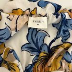 Everly  Floral Long Maxi‎ Dress Ruffle Shoulder Summer White - Medium Photo 3