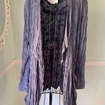 Anthropologie Hei Hei Melita Utility Jacket Blue Embroidered Floral Boho Size L Photo 0