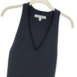 Good American  Ribbed Bodycon Mini Dress  V-Neck in Black Size 3 Large Going Out Photo 1