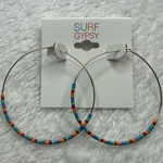 Surf Gypsy  Multicolor Beaded Hoop Earrings Photo 0
