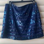 EXPRESS Sequin Skirt size M, Stretchy, pull up, lining skirt under, Mini High Style A-Line Hip Skirt Party, Holidays , new with tag. 15” length Photo 2