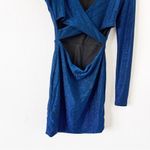 Meshki Blue Glitter Long Sleeve Cut Out Bodycon Mini Dress Photo 4