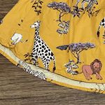 Modcloth Mini Skater Safari Animal Skirt Mustard Yellow White Black Pink Size M Photo 5
