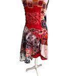 SAVE THE QUEEN! Asymmetrical Denim Red Logo Dress Size US 4 Photo 1