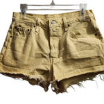 Levi's 501 Women's Yellow Button Fly Denim Jean Shorts Size 28 Waist Photo 0
