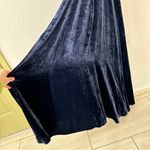 Neon Blonde Navy Blue Velvet Velour Maxi Criss Cross Open Back Dress Small Photo 3