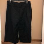 August Silk Sportswear Linen Blend Cropped Wide Leg Culotte Pants Black 8 Photo 1