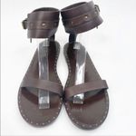 Max Mara  Brown Flat Sandals with Ankle Cuff Photo 1