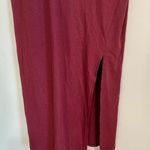 AFRM Women’s Long Sleeve Ribbed Body Con Slit Dress Burgundy NWT Photo 5