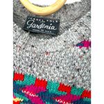 Vintage 80's 1980' | S | Knit Sweater Puff Shoulder Long Sleeve Women's Western Gray Photo 4