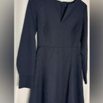 Club Monaco Long Sleeve Navy Dress v neck boho fit flare small polka dot 0 Blue Photo 2