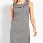 Talbots  Gingham Ruffled Sheath Dress Black and White Check Print 2 XS Photo 0