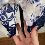 Chico's Chico’s Paisley Printed Lace-Trim Pullover in white and blue US size 16 Photo 9