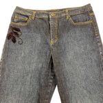 Talbots Vintage 1990s Floral Embroidered Straight Leg Stretch Jeans Size 12 Photo 2