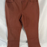 Theory Women Cropped Pants Chocolate Hook & Eye Cotton Stretch Classic Size 8 Photo 0