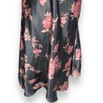 Vintage 90s California Dynasty Black Pink Floral Satin Slip Nightgown Dress Size M Photo 1
