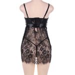 Slinky Black Floral Lacy Babydoll Lingerie with Eyelash Accents S/M Size undefined Photo 9