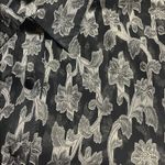 Notations Woman Burnout Gold & Black Metallic Floral Print Button Down Blouse Photo 4