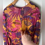 Farm Rio Floral Long Sleeve Key Hole Tiered Yellow Fruit Dream Mini Dress S Photo 7