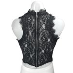 ZARA Trafaluc Black Lace Mock Neck Semi Sheer Sleeveless Crop Blouse Top Size S Photo 1