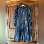 Clare V | Léonie Dress Midi Multicolor Metallic Ribbon Stripe | XS NWT Purple Photo 6