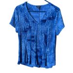 Sami & Jo  size PL V neck sequins peplum hem boho fairy core top. Photo 0