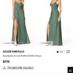 Azazie Green Eucalyptus Bridesmaids Dress Photo 4