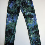 Tuff Athletics Leggings Small Blue Green Abstract Print Activewear Photo 0