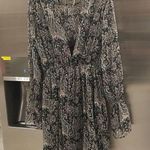 Joie 💕💕 Manning Long Sleeve Dress ~ Caviar Black Paisley Print Small S NWT Photo 10