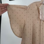 Adrianna Papell  Pink Printed Ruffle Tie Split Neck Flutter Sleeve Career Top 3X Photo 4