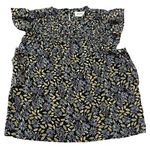 Joie  SMALL Isa Reut Ruffled Embroidery Dot Smocked Floral Blouse - Caviar Multi Photo 14