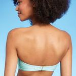 Shade & Shore Women's Jacquard Bandeau Underwire Knot Detail Bikini Top - ™ Turquoise Blue Photo 1