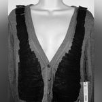 Vera Wang  Women’s Light weight Cardigan Sweater button up ruffle medium NWTS Photo 6