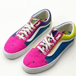 Vans  Old School Neon Multicolored Low Top Lace Up Canvas Sneakers, Size 8.5 Photo 8