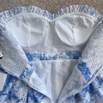 NWT Kelsis Blue and White Floral Strapless Mini Dress Size Medium Photo 8