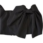 TOCCIN X RTR Puff Bow Sleeve Crop Top Black Taffeta Off Photo 8